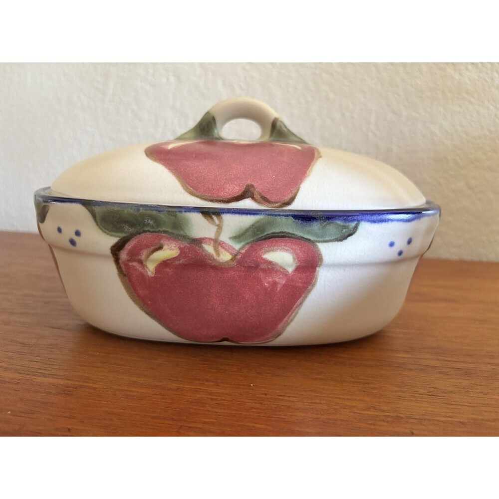 Vintage Clouds Folsom Apple Pattern Covered Casserole Dish 1994 Cottage Core